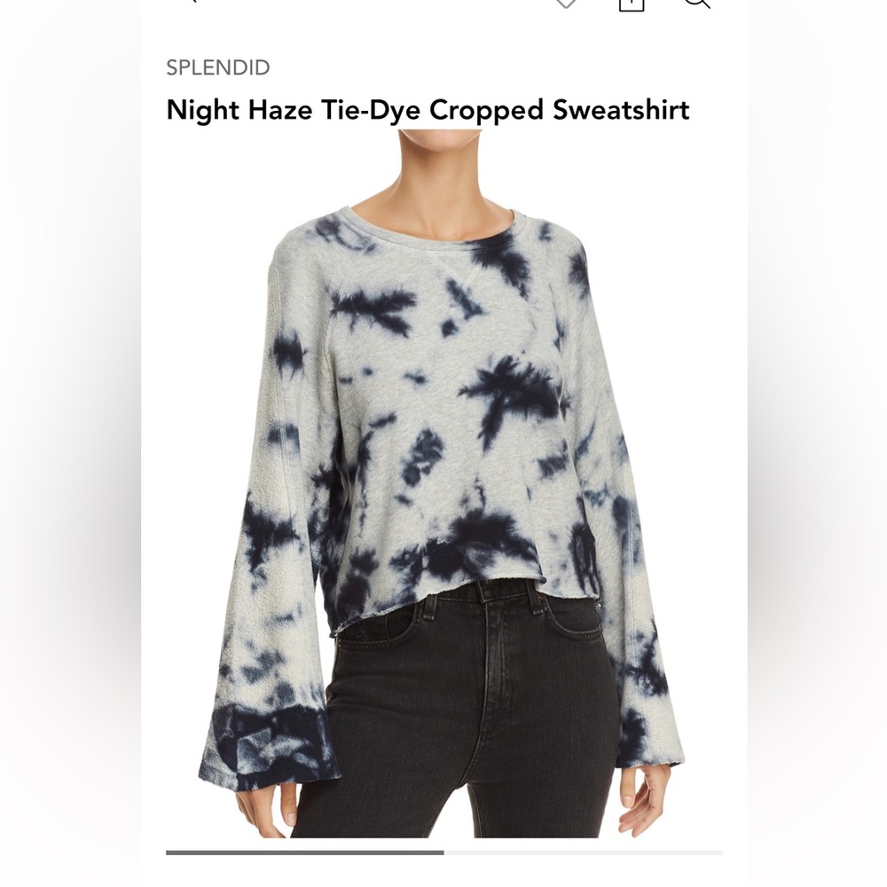 Splendid Tie-dye Cropped Sweatshirt